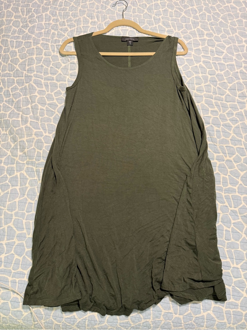 Karen Kane Olive Green Sleeveless Swing Dress Size Small